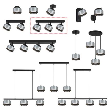 Brilagi - LED Oprawa punktowa AURA LUX 3xGX53/30W/230V czarna/przydymiona