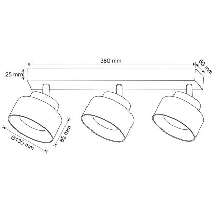 Brilagi - LED Oprawa punktowa AURA LUX 3xGX53/30W/230V czarna/złota