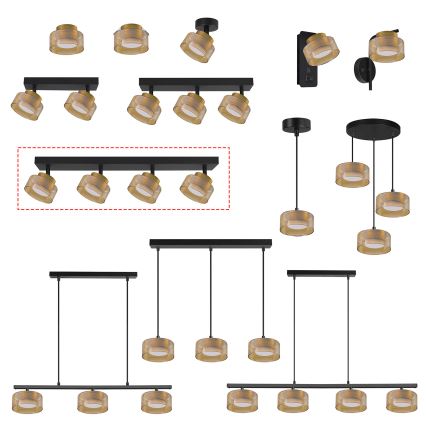 Brilagi - LED Oprawa punktowa AURA LUX 4xGX53/30W/230V czarna/złota