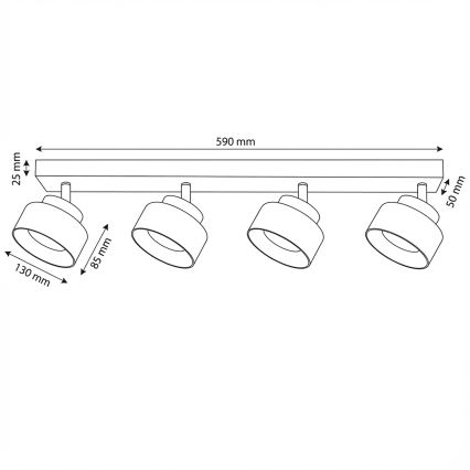Brilagi - LED Oprawa punktowa AURA LUX 4xGX53/30W/230V czarna/złota