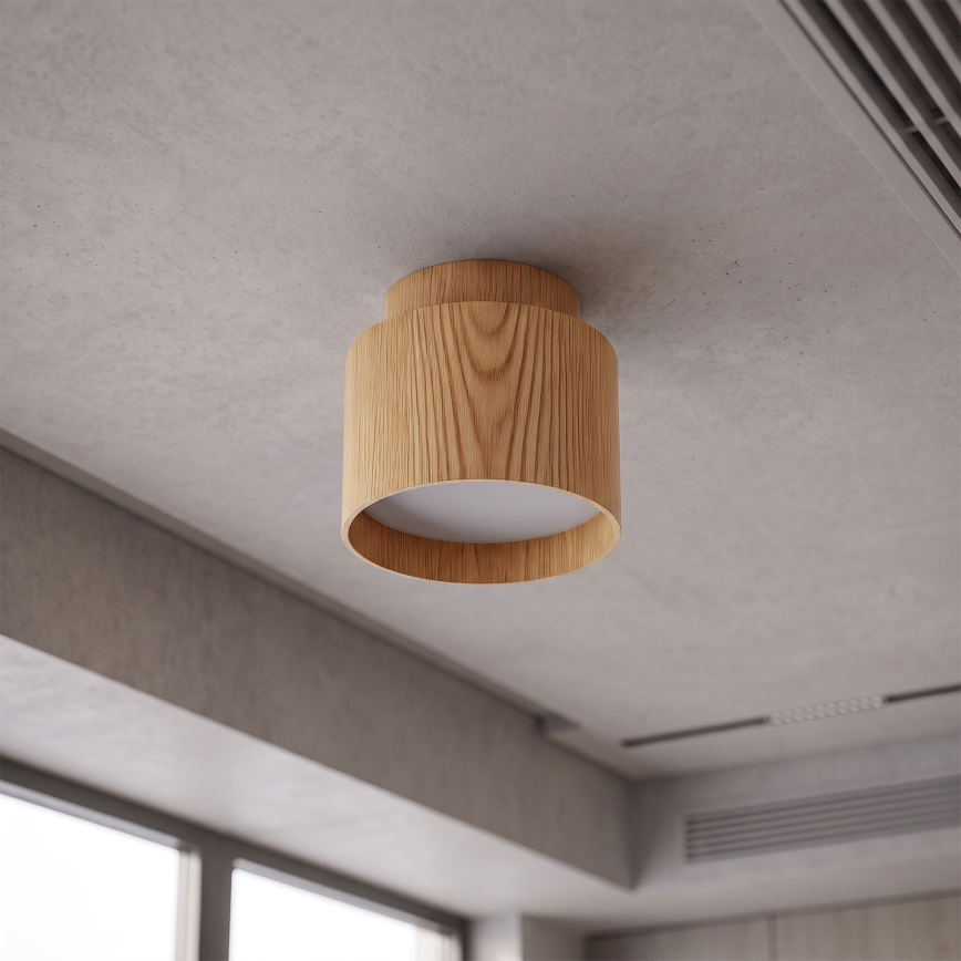 BRILAGI - Oprawa punktowa LED BACKLIT 1xGX53/15W/230V + LED/3W średnica 8 cm dekor dębu