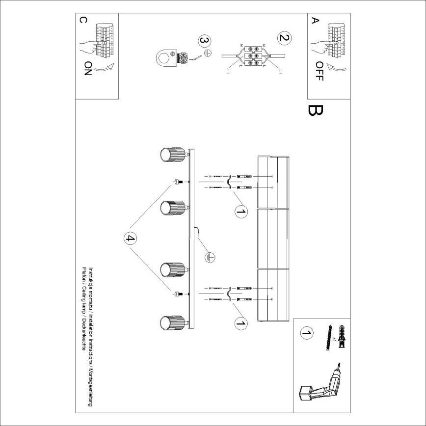 Brilagi - LED oprawa punktowa CRESTO 4xGU10/10W/230V turkusowa