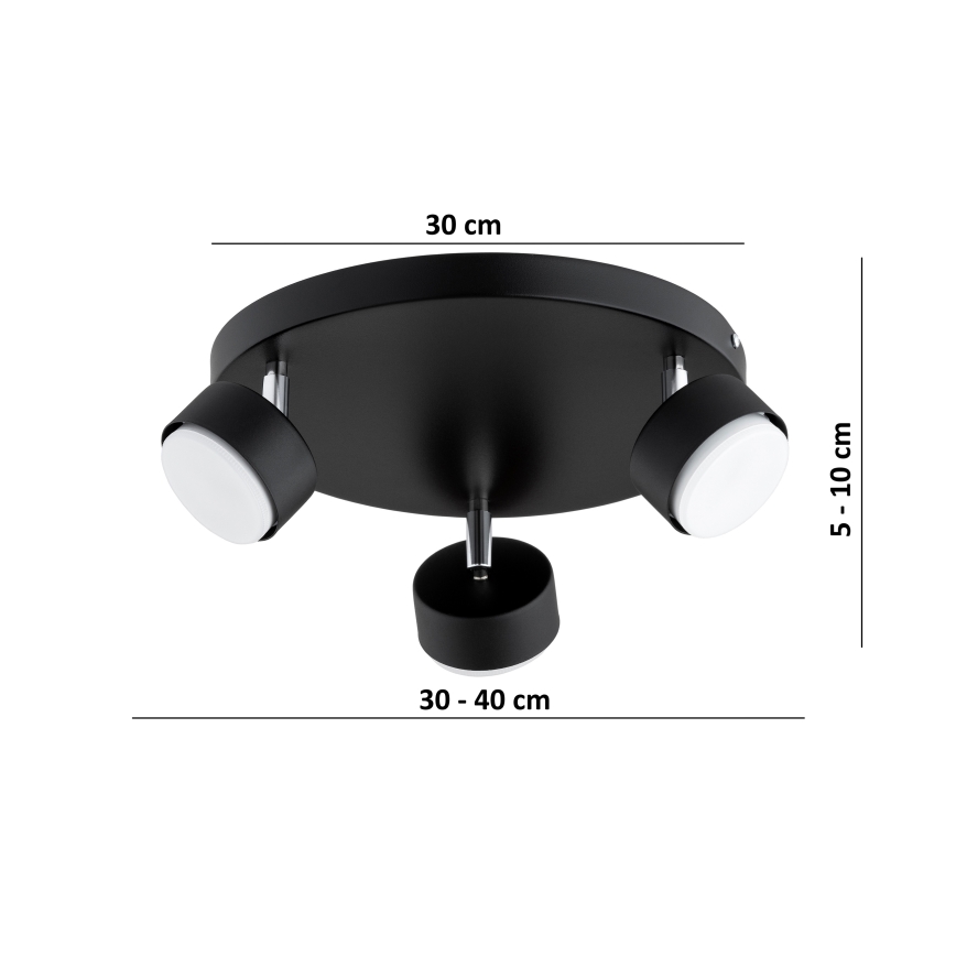 Brilagi - LED Oprawa punktowa MONO 3xGX53/30W/230V czarna