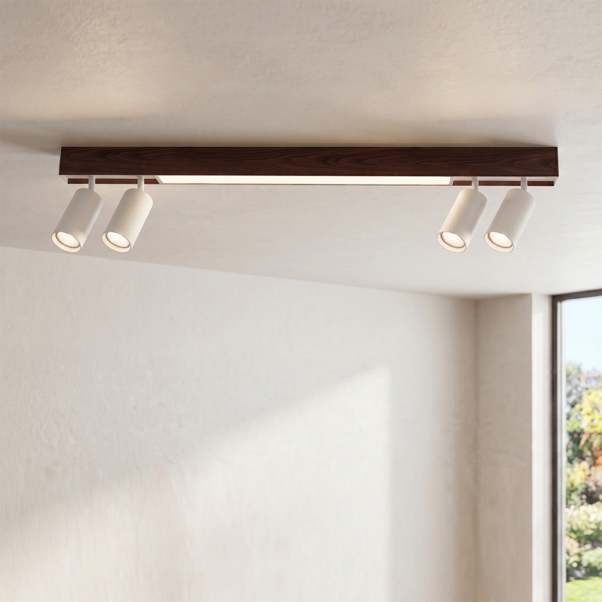 BRILAGI - LED Oprawa punktowa SELE 4xGU10/30W/230V + LED/20W biała/dekor wiśniowy