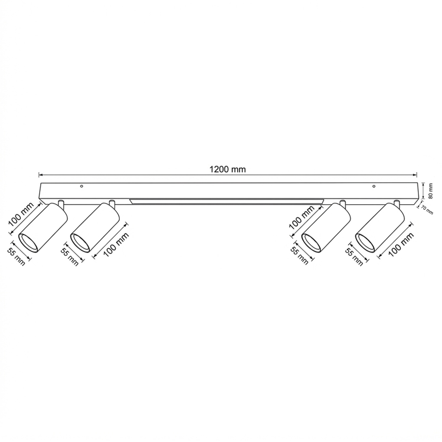 Brilagi - LED oprawa punktowa SELE 4xGU10/30W/230V + LED/25W biała