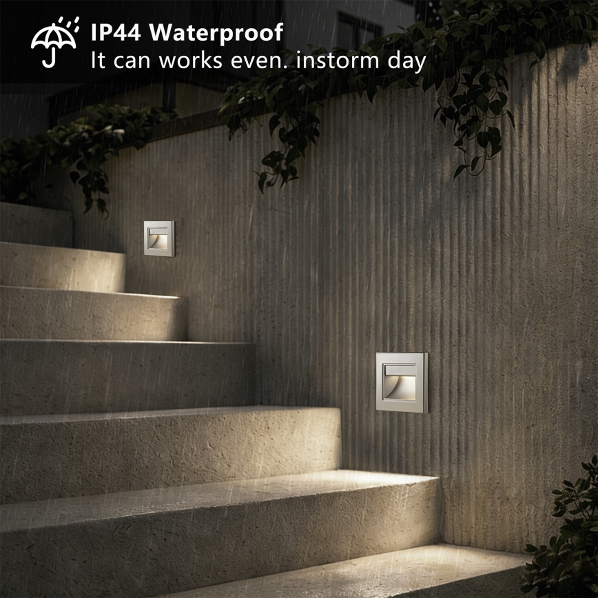 Brilagi - LED oprawa schodowa STEP LIGHT LED/1,5W/230V IP44 srebrna