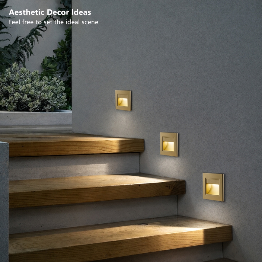 Brilagi - LED oprawa schodowa STEP LIGHT LED/1,5W/230V IP44 złota
