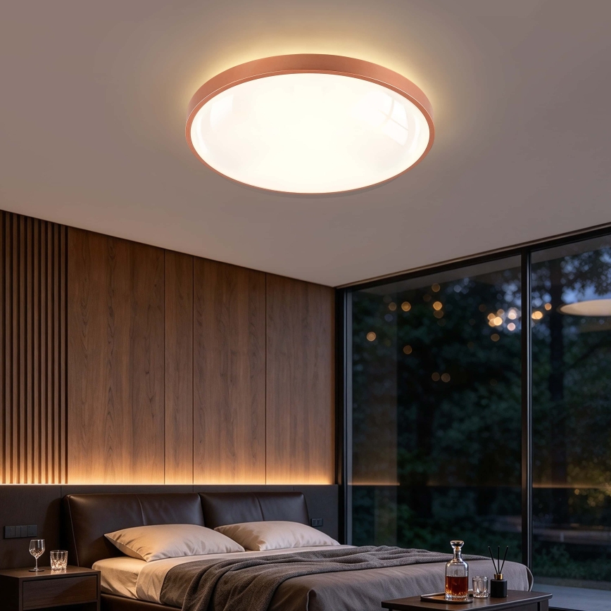 BRILAGI - ściemnialna oprawa sufitowa LED GLASS POOL DOUBLE LED/80W/230V śr. 60 cm miedziana + pilot zdalnego sterowania