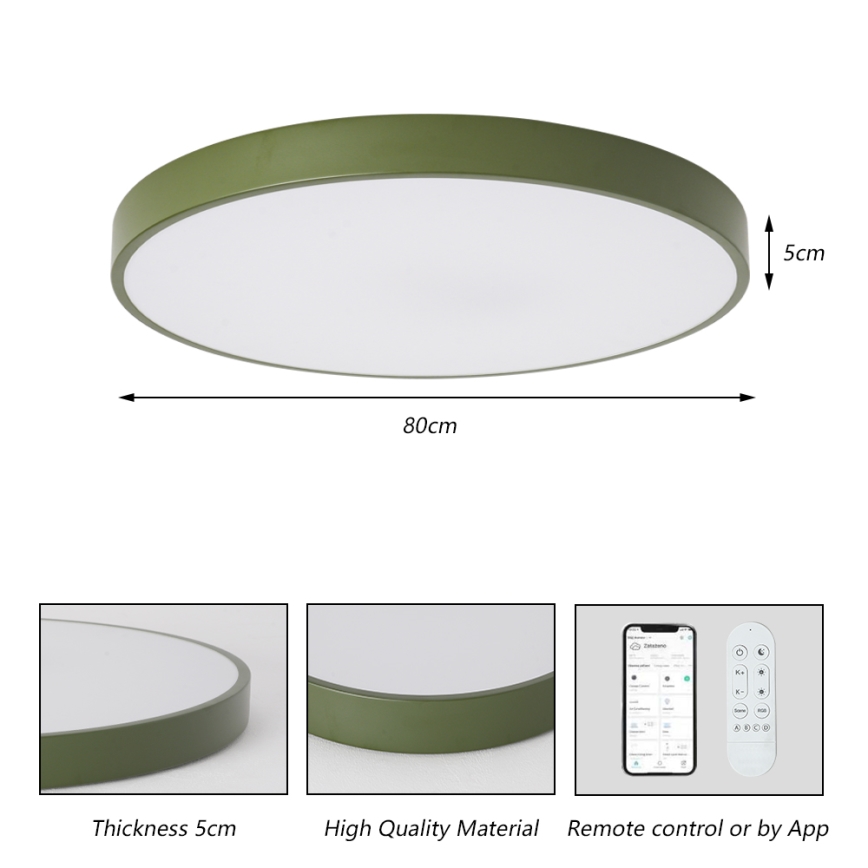 Brilagi - Ściemnialna oprawa LED POOL SMART LED/100W/230V śr. 80 cm 3000-6000K Wi-Fi Tuya + zdalne sterowanie zielona