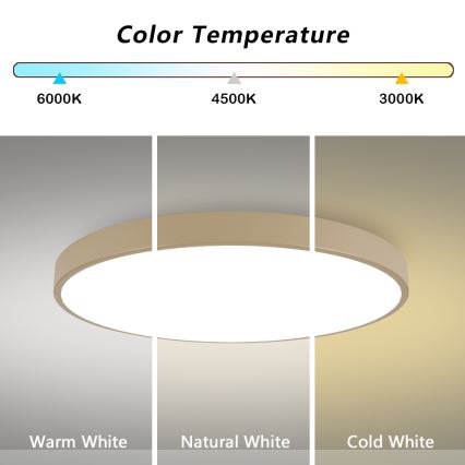 Brilagi - Ściemnialna oprawa sufitowa LED POOL SMART LED/128W/230V 3000-6000K 100 cm beżowa Wi-Fi Tuya + pilot zdalnego sterowania
