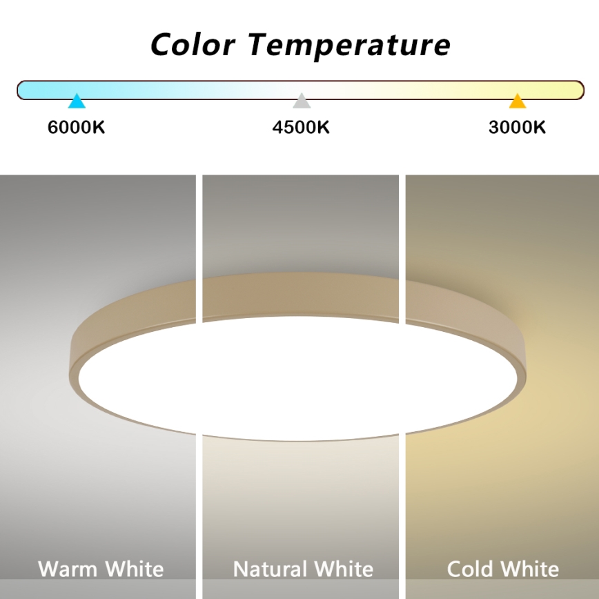 Brilagi - Ściemnialna oprawa sufitowa LED POOL SMART LED/128W/230V 3000-6000K 100 cm beżowa Wi-Fi Tuya + pilot zdalnego sterowania