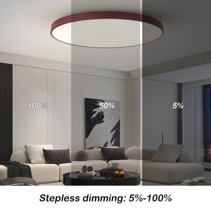 Brilagi - Ściemnialna oprawa LED POOL SMART LED/128W/230V śr. 100 cm Wi‑Fi Tuya + pilot, burgundowy