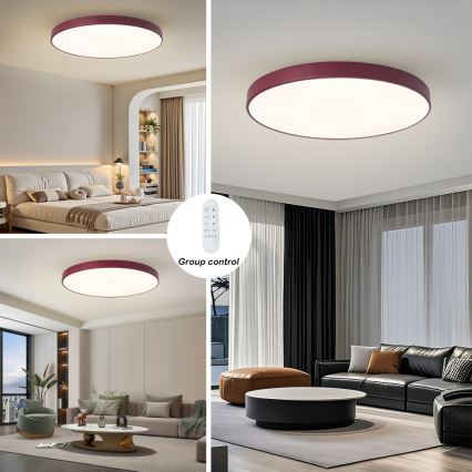 Brilagi - Ściemnialna oprawa LED POOL SMART LED/128W/230V śr. 100 cm Wi‑Fi Tuya + pilot, burgundowy