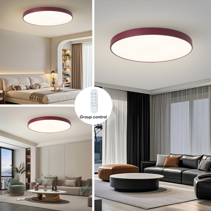 Brilagi - Ściemnialna oprawa LED POOL SMART LED/128W/230V śr. 100 cm Wi‑Fi Tuya + pilot, burgundowy