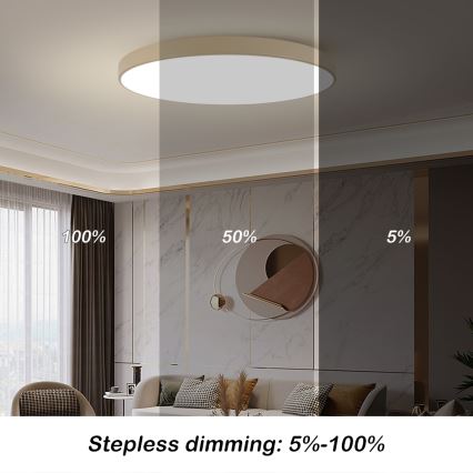 Brilagi - LED ściemnialna oprawa sufitowa POOL SMART LED/180W/230V 3000-6000K 120 cm beżowa Wi-Fi Tuya + pilot zdalnego sterowania