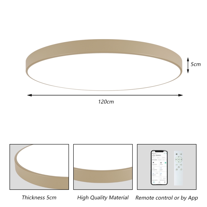 Brilagi - LED ściemnialna oprawa sufitowa POOL SMART LED/180W/230V 3000-6000K 120 cm beżowa Wi-Fi Tuya + pilot zdalnego sterowania