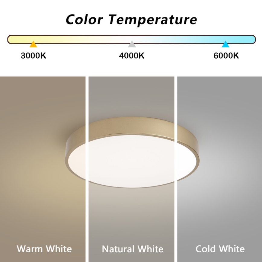 Brilagi - ściemnialna lampa sufitowa LED POOL SMART LED/48W/230V 3000-6000K śr. 40 cm Wi-Fi Tuya złota + pilot zdalnego sterowania