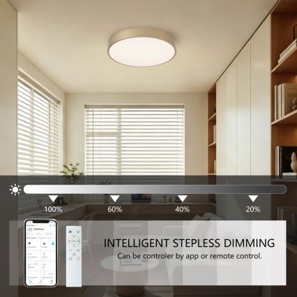 Brilagi - ściemnialna lampa sufitowa LED POOL SMART LED/48W/230V 3000-6000K śr. 40 cm Wi-Fi Tuya złota + pilot zdalnego sterowania