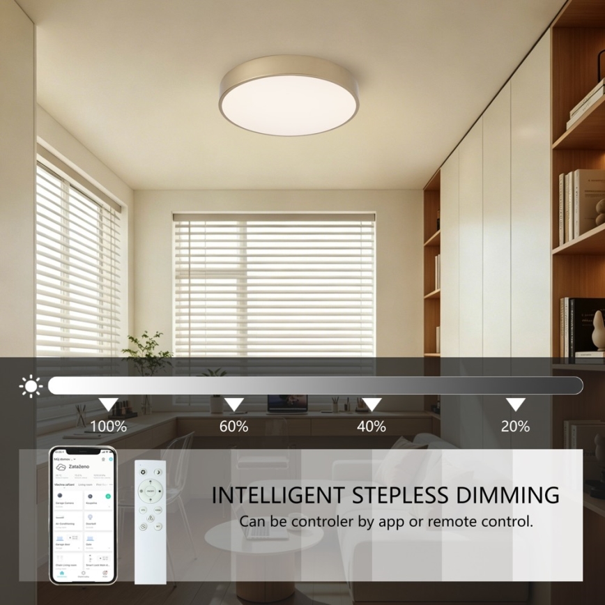 Brilagi - ściemnialna lampa sufitowa LED POOL SMART LED/48W/230V 3000-6000K śr. 40 cm Wi-Fi Tuya złota + pilot zdalnego sterowania