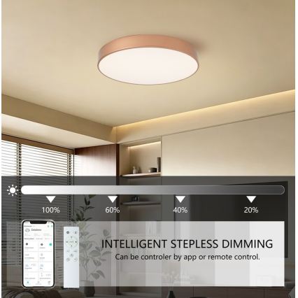 Brilagi - LED ściemnialna oprawa sufitowa POOL SMART LED/60W/230V 3000-6000K średnica 50 cm Wi-Fi Tuya brązowa + pilot zdalnego sterowania