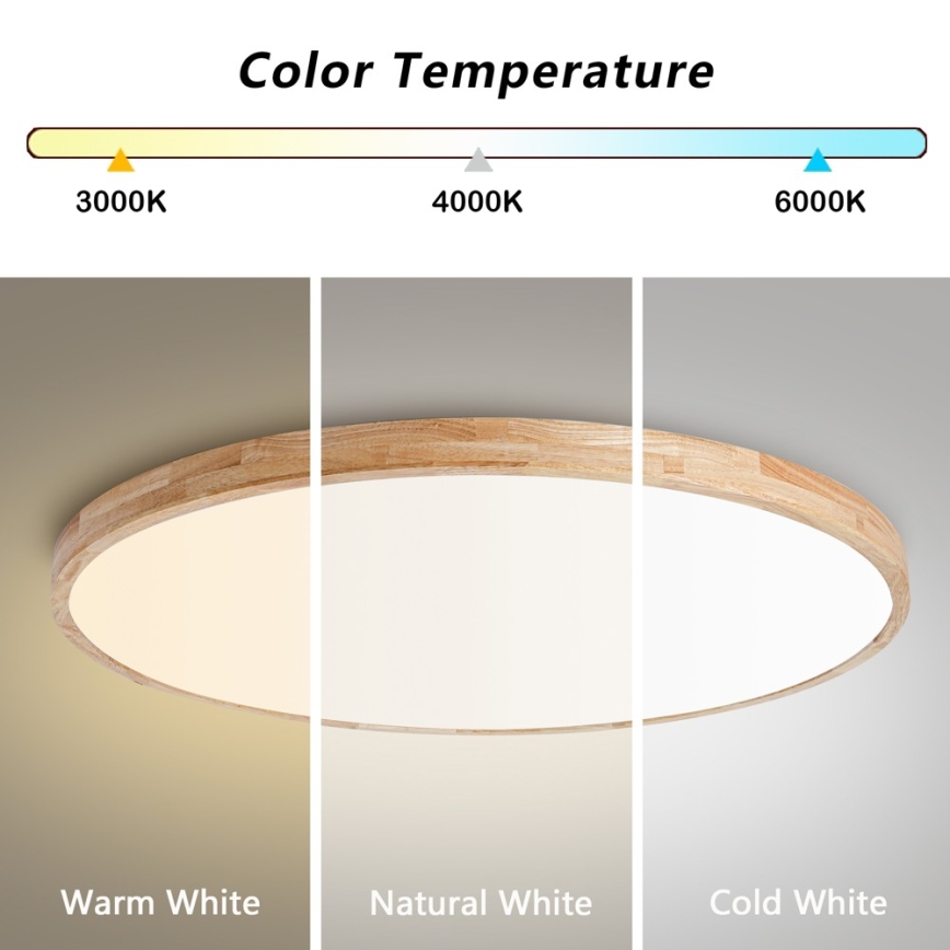 Brilagi - ściemnialna lampa sufitowa LED WOODLINE LED/128W/230V 3000-6000K dąb, śr. 100 cm + pilot zdalnego sterowania