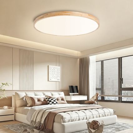 Brilagi - ściemnialna lampa sufitowa LED WOODLINE LED/128W/230V 3000-6000K dąb, śr. 100 cm + pilot zdalnego sterowania