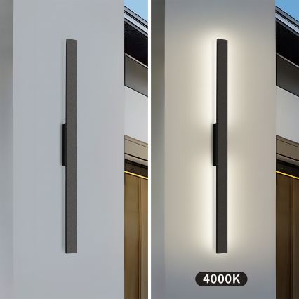 Brilagi - LUNA zewnętrzny kinkiet LED/24W/230V 4000K IP65 100 cm czarny CRI 90