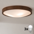 BRILAGI - LED oprawa sufitowa CARVALHO SLIM 3xE27/15W/230V, dąb orzech, śr. 47 cm
