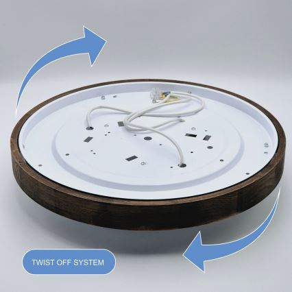 Brilagi - LED oprawa sufitowa CARVALHO SLIM 3xE27/15W/230V, dąb orzech, śr. 47 cm
