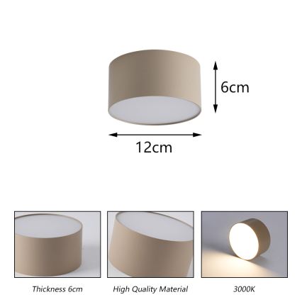 Brilagi - LED plafon łazienkowy FORIS LED/14W/230V, śr. 12 cm, beżowy, IP44