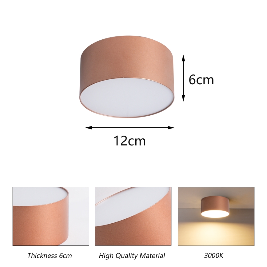 BRILAGI - LED Lampa sufitowa łazienkowa FORIS LED/14W/230V śr. 12 cm brązowa IP44