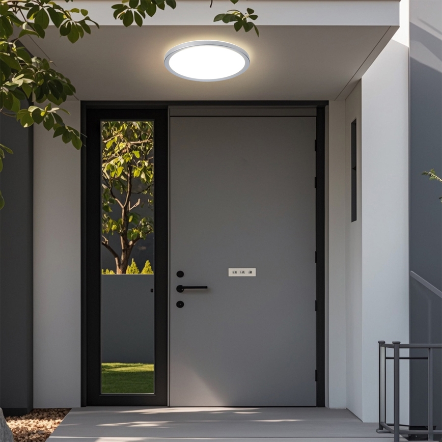 Brilagi - LED łazienkowy plafon ULTRA SLIM LED/24W/230V Ø 42 cm srebrny IP54