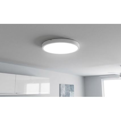 BRILAGI - LED łazienkowa lampa sufitowa z czujnikiem ZENNA LED/24W/230V Ø 35 cm IP44 biała + pilot zdalnego sterowania