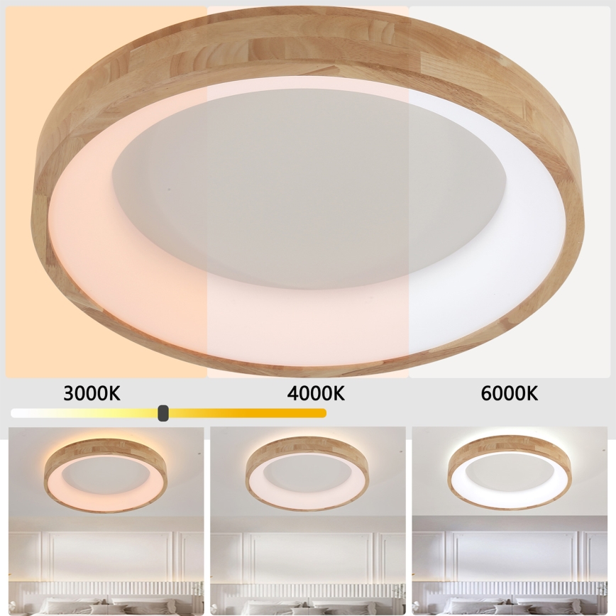 Brilagi - LED oprawa sufitowa FALCON WOOD LED/40W/230V 3000/4000/6000K śr. 60 cm drewno