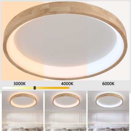 Brilagi - Lampa sufitowa LED FALCON WOOD LED/60W/230V 3000/4000/6000K śr. 80 cm drewno