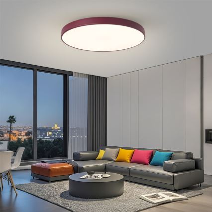 Brilagi - Lampa sufitowa LED POOL/100W/230V/3000/4000/6000K Ø 80 cm burgundowa