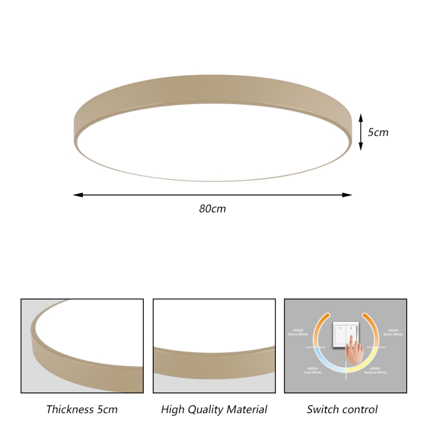 Brilagi - Lampa sufitowa LED POOL LED/100W/230V 3000/4500/6000K śr. 80 cm beżowa