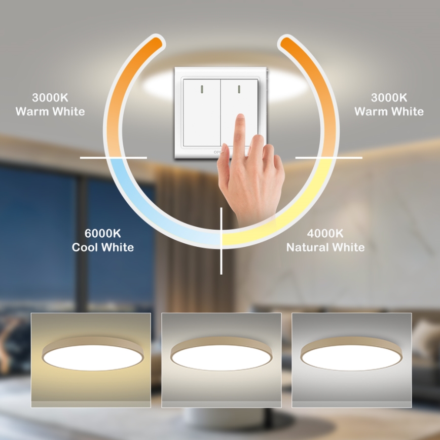 Brilagi - Lampa sufitowa LED POOL/180W/230V 3000/4500/6000K, śr. 120 cm, beżowa