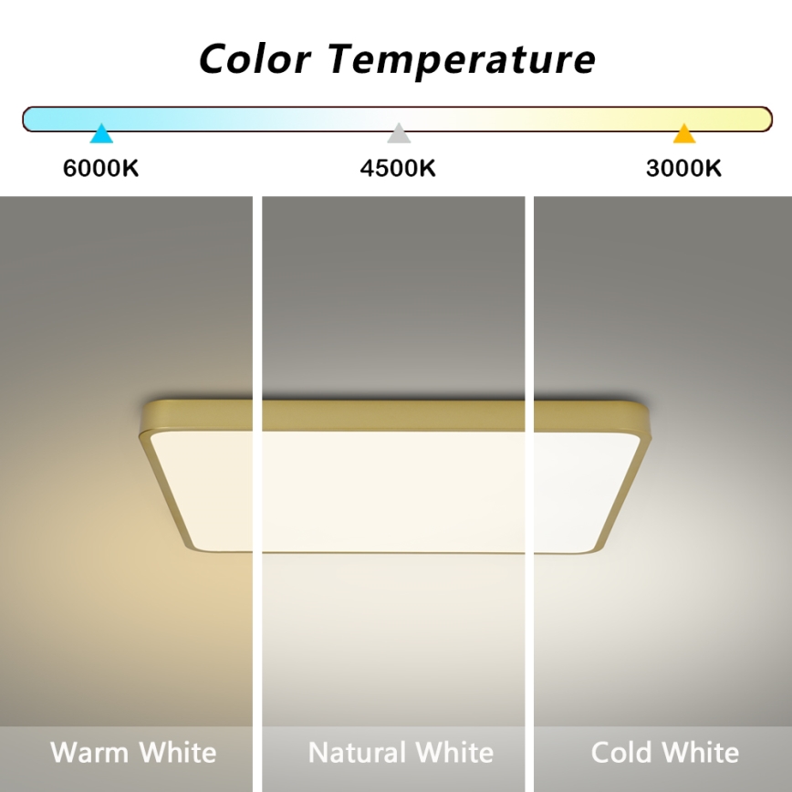 Brilagi - LED oprawa sufitowa POOL LED/36W/230V 3000/4500/6000K 40x40 cm złota