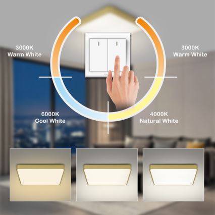 Brilagi - LED oprawa sufitowa POOL LED/36W/230V 3000/4500/6000K 40x40 cm złota