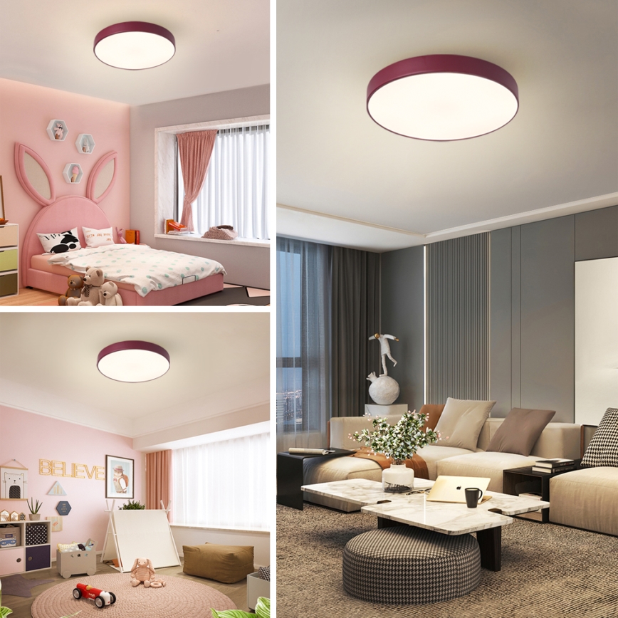 Brilagi - Lampa sufitowa POOL LED/48W/230V 3000/4000/6000K śr. 40 cm burgundowa