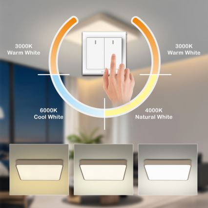 Brilagi - LED oprawa sufitowa POOL LED/48W/230V 3000/4500/6000K 50x50 cm beżowa