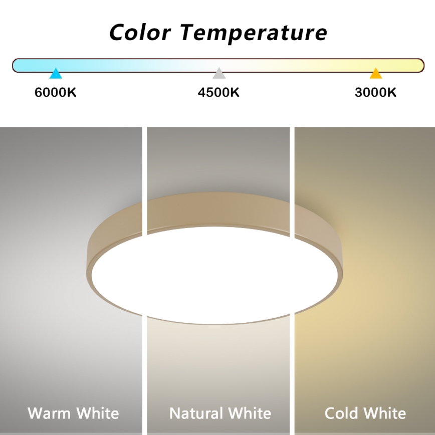 Brilagi - Lampa sufitowa LED POOL LED/60W/230V 3000/4500/6000K śr. 60 cm beżowa