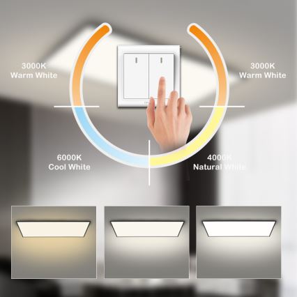 Brilagi - Oprawa sufitowa LED SLIMFRAME LED/80W/230V 120x60 cm 3000/4000/6000K czarna