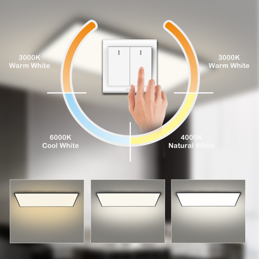 Brilagi - Oprawa sufitowa LED SLIMFRAME LED/80W/230V 120x60 cm 3000/4000/6000K czarna
