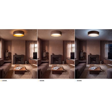BRILAGI - Oprawa sufitowa LED VELVET VARI LED/24W/230V 3000/4000/6500K śr. 45 cm brązowa/złota