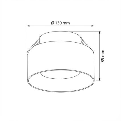 Brilagi - LED Oprawa sufitowa wpuszczana AURA LUX 1xGX53/30W/230V śr. 13 cm czarna/przydymiona
