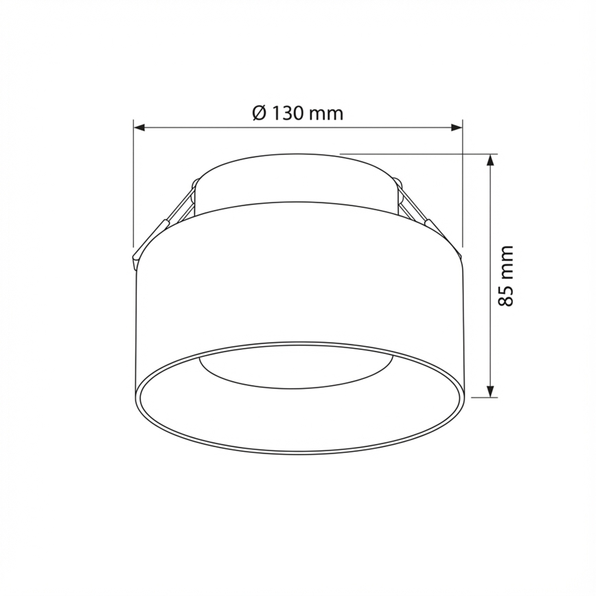 Brilagi - LED Oprawa sufitowa wpuszczana AURA LUX 1xGX53/30W/230V śr. 13 cm czarna/przydymiona