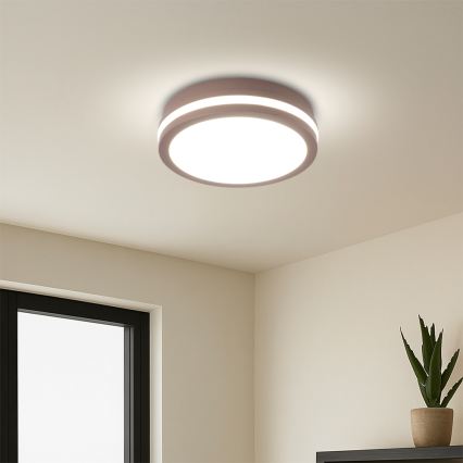 Brilagi - Plafon zewnętrzny LED z czujnikiem BENE LED/18W/230V śr. 21,5 cm brązowy IP54