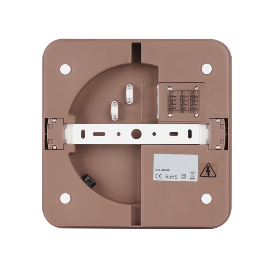 Brilagi - Zewnętrzny plafon LED z czujnikiem BENE LED/24W/230V 26x26 cm brązowy IP54